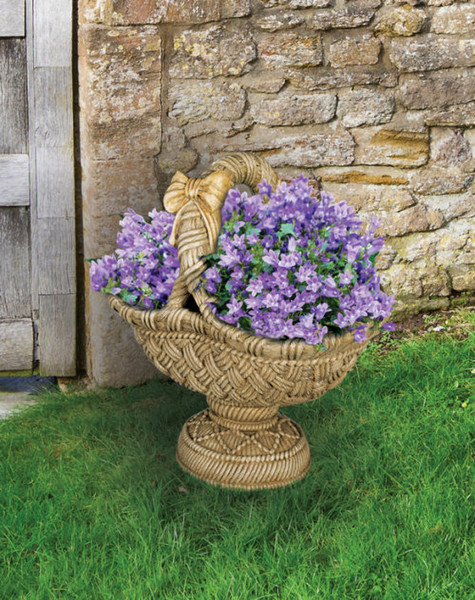 Pedestal Basket Planter Large Easter Sculptural Vase Pot Cement
